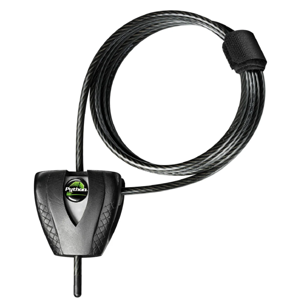 Silver/Black Adjustable Python Braided Steel Cable Lock, 6 ft x 3/16 in - Image 3