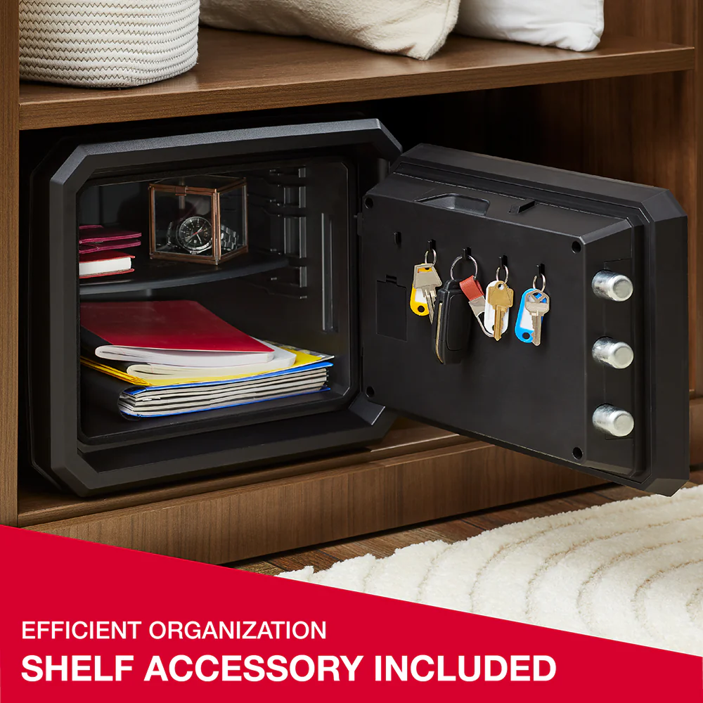 Fireproof and Waterproof Safe with Dial Combination and Override Key FPW082KSB - Image 2