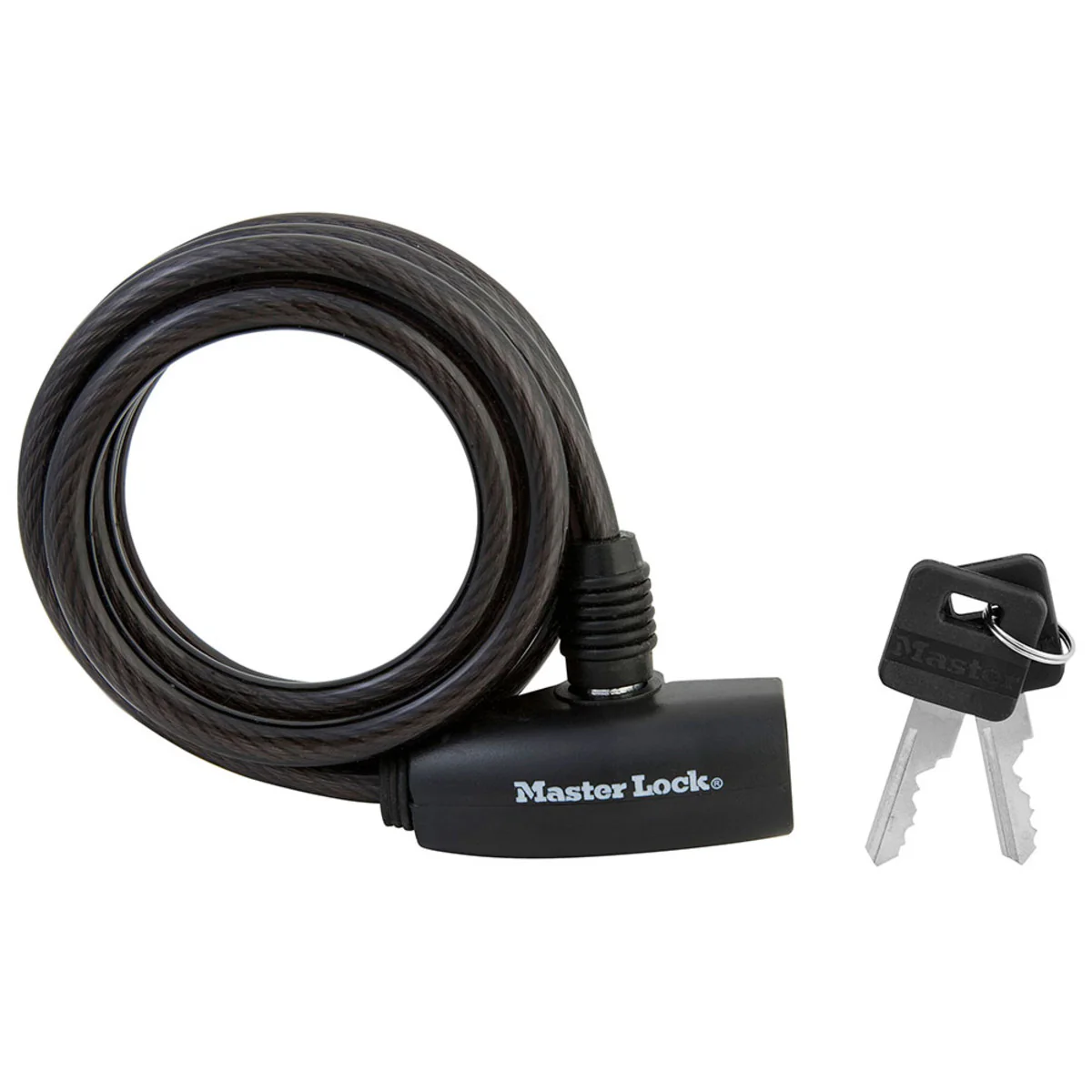 Keyed Braided Steel Cable Lock, 6 ft x 5/16 in