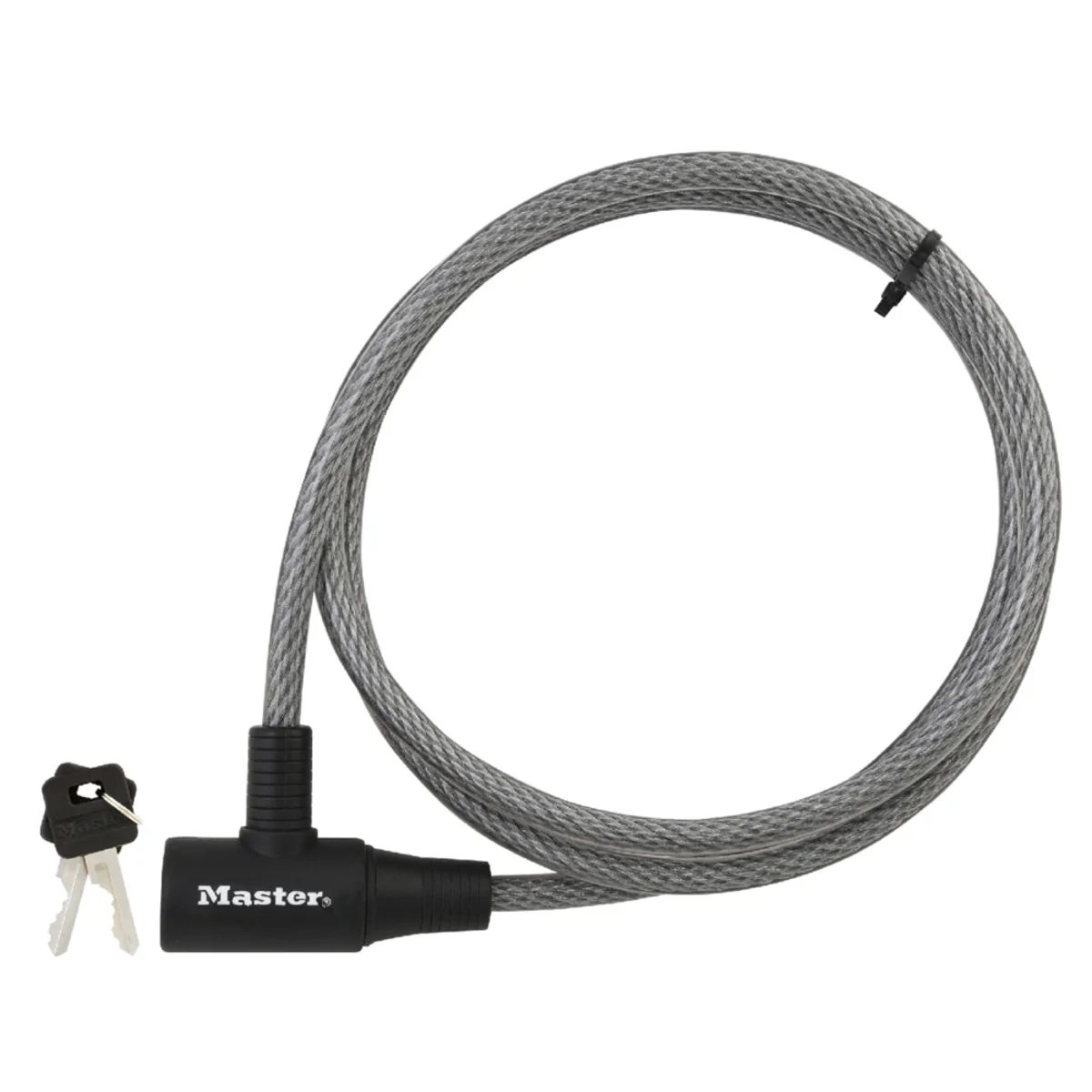 Keyed Braided Steel Cable Lock, 6 ft x 3/8 in - Image 2