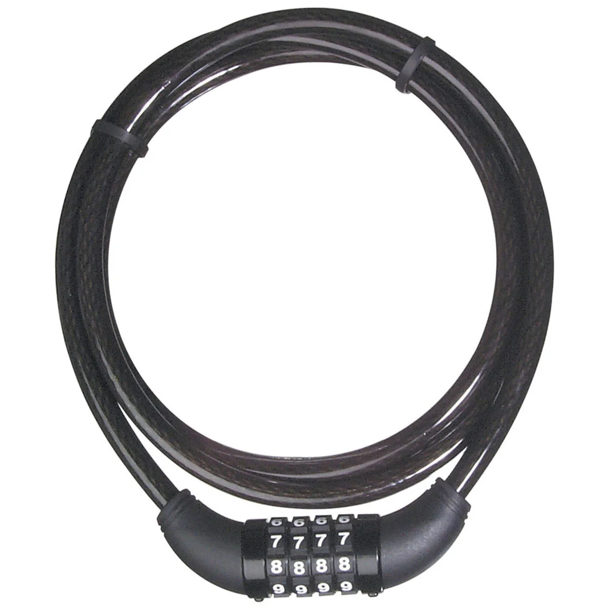 Combination Braided Steel Cable Lock, 5 ft x 3/8 in