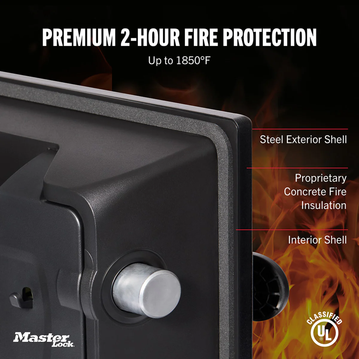 Master Lock Black Premium 2-Hour Fireproof Safe with Digital Keypad, 0.82 cu-ft - Image 4